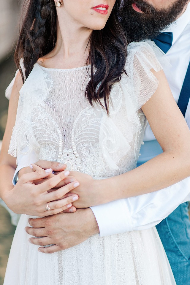 romantic boho chic wedding dress