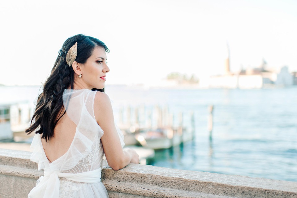 boho bride in Venice Italy