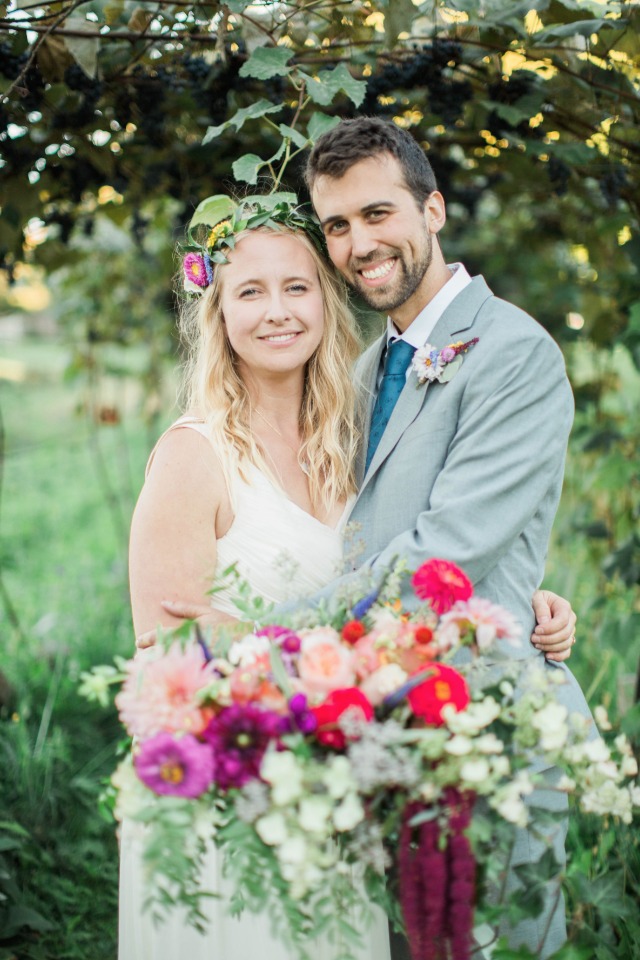 Cute bride and groom portrait