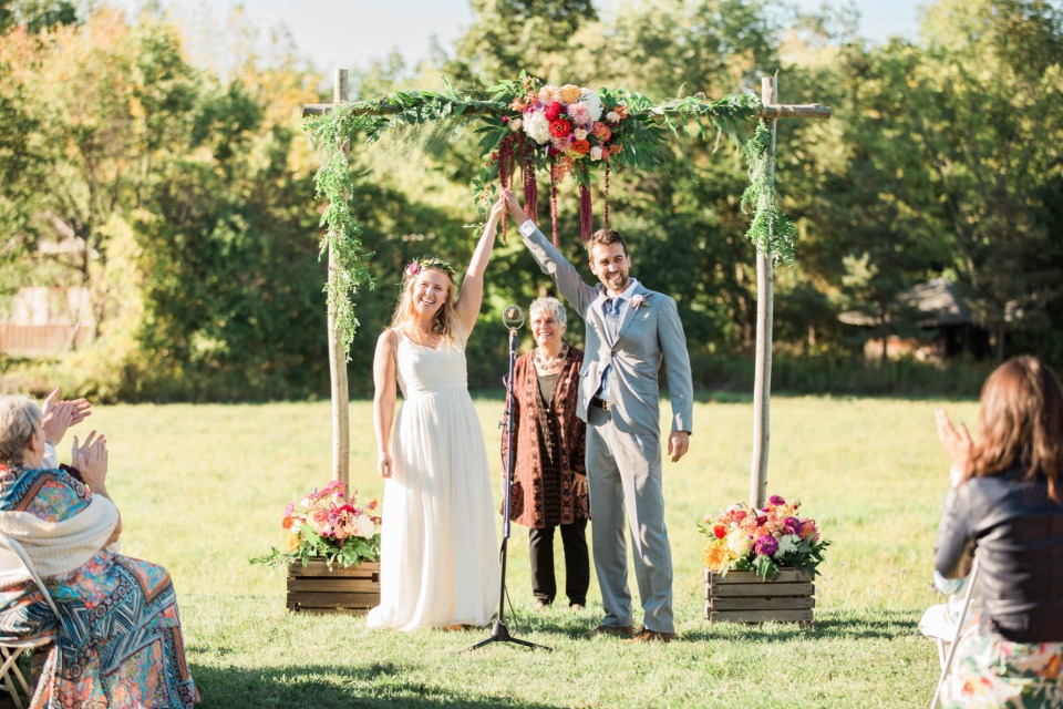 Outdoor organic farm wedding