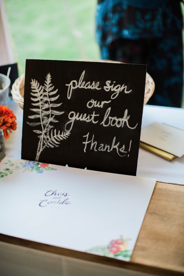 Cute guestbook chalkboard sign