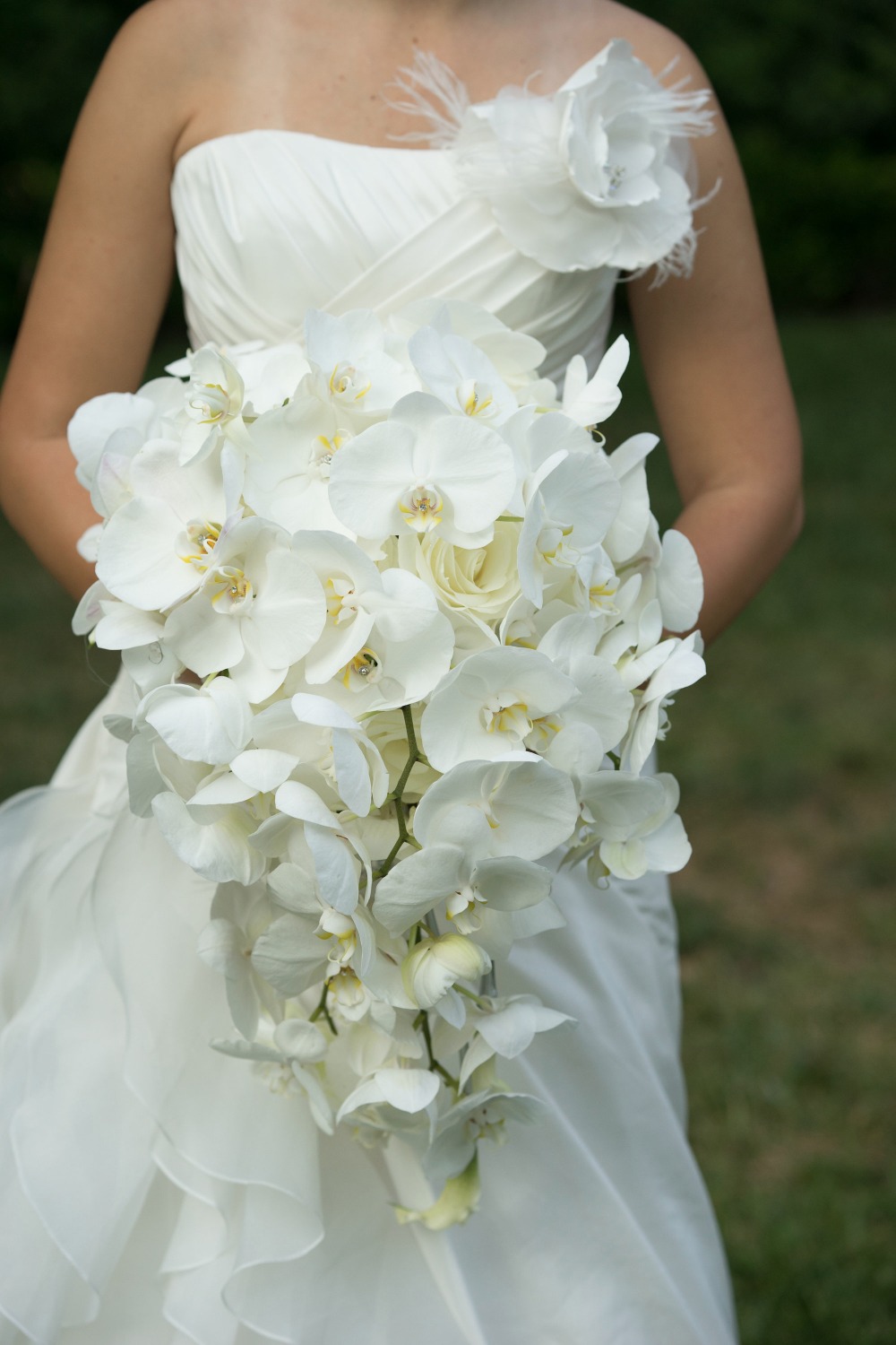 cascading orchid wedding bouquet