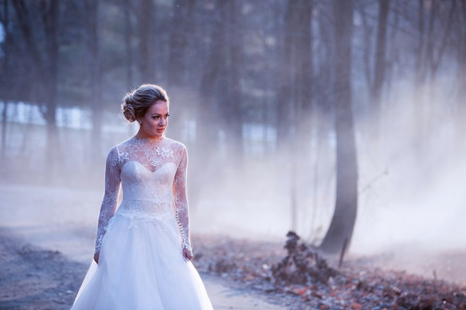 winter wedding bridal photography