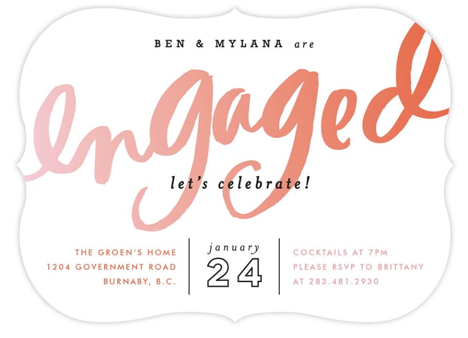 engagement party invite from Minted
