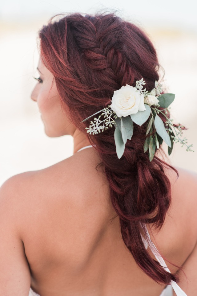 Natural braided bridesmaids hair