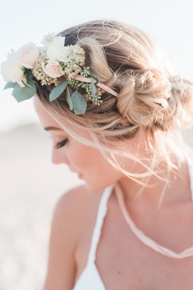 Bridal hair with florals