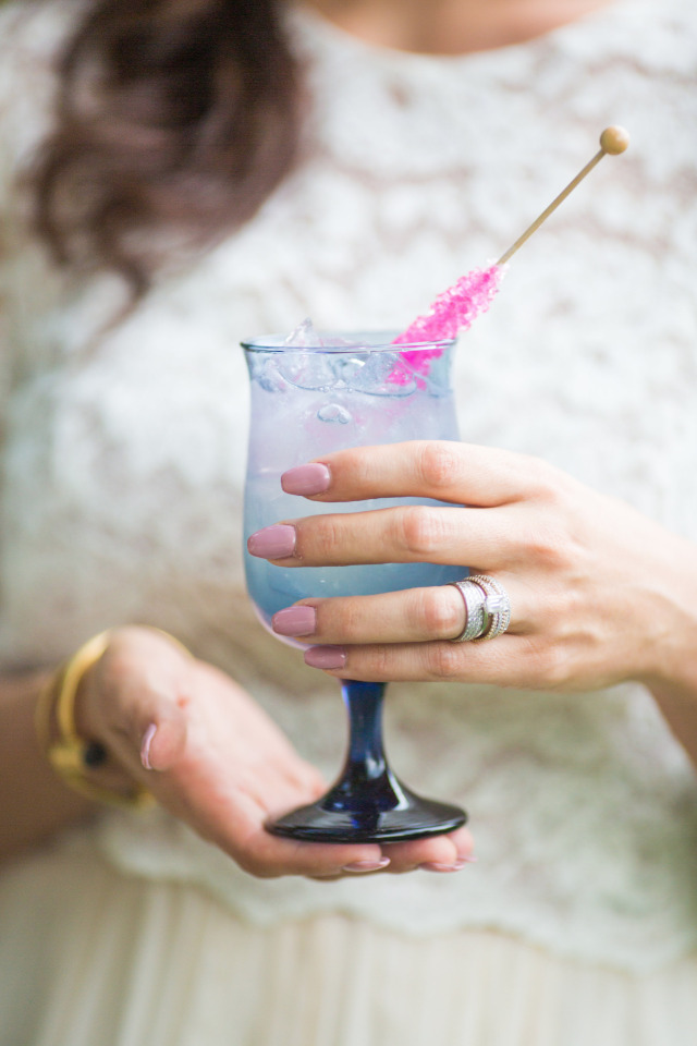 wedding cocktail with rock candy