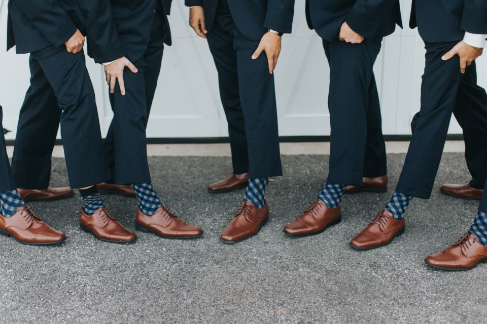 groomsmen in matching socks