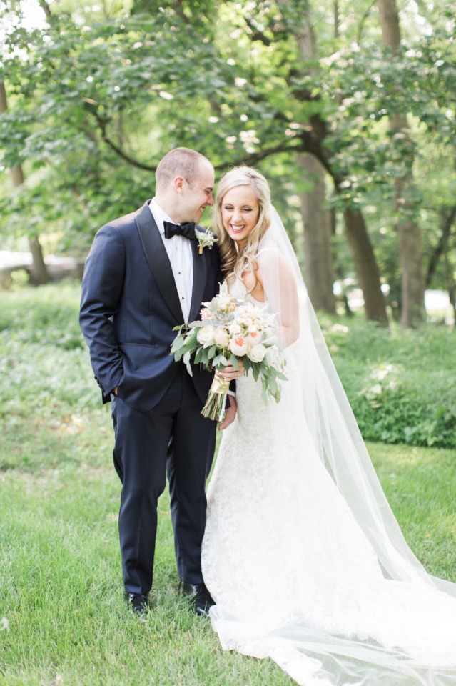 Cute bride and groom portrait
