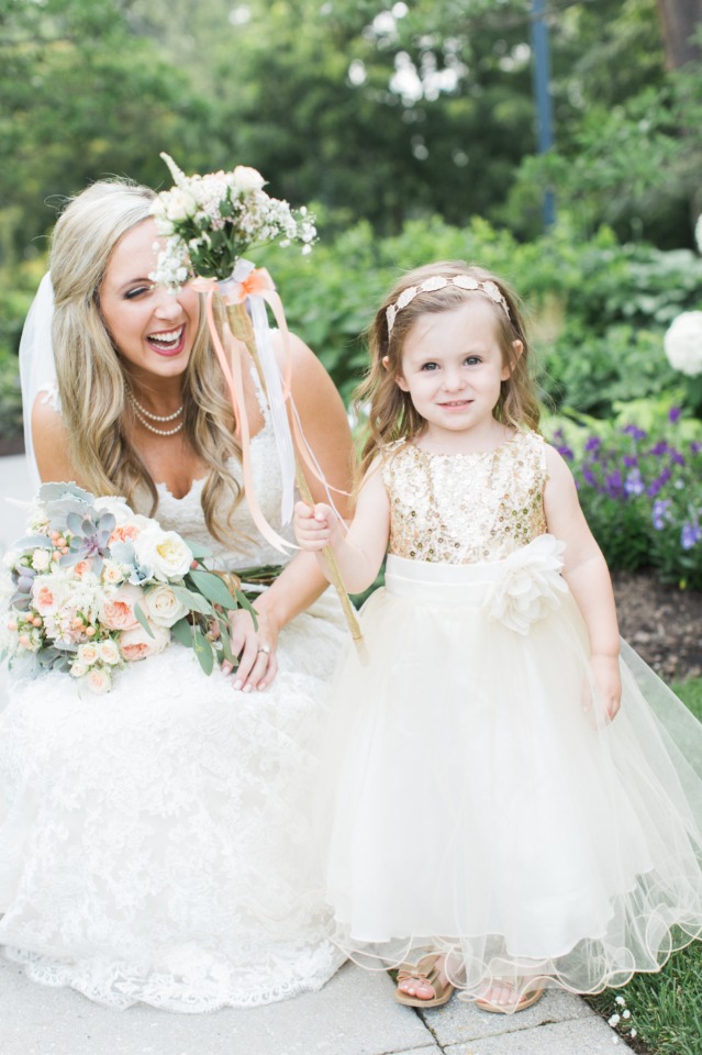 Sparkly gold flower girl dress