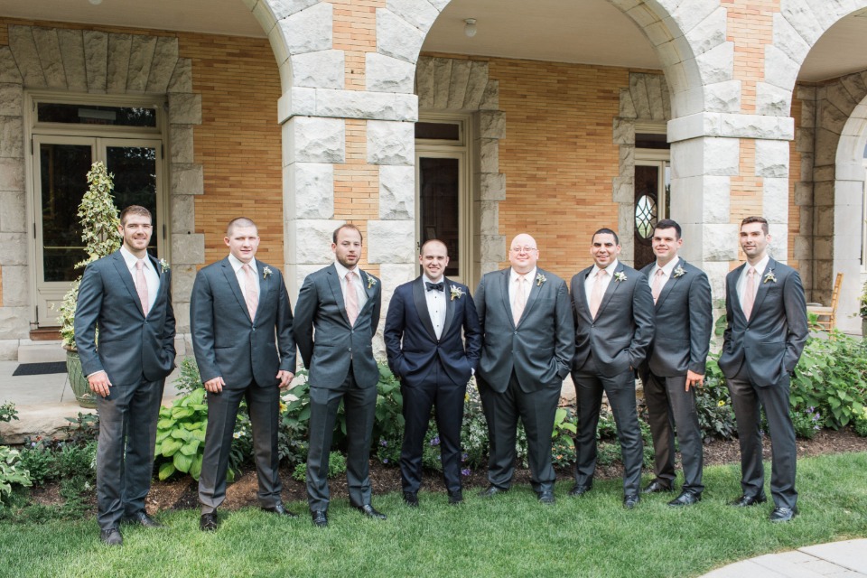 Groomsmen in dark grey