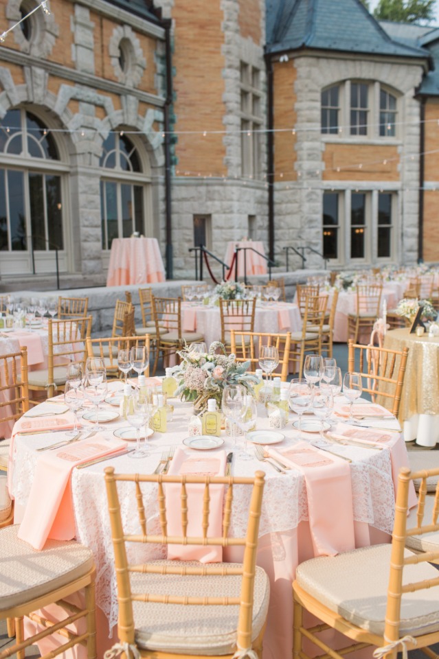 Blush outdoor reception decor