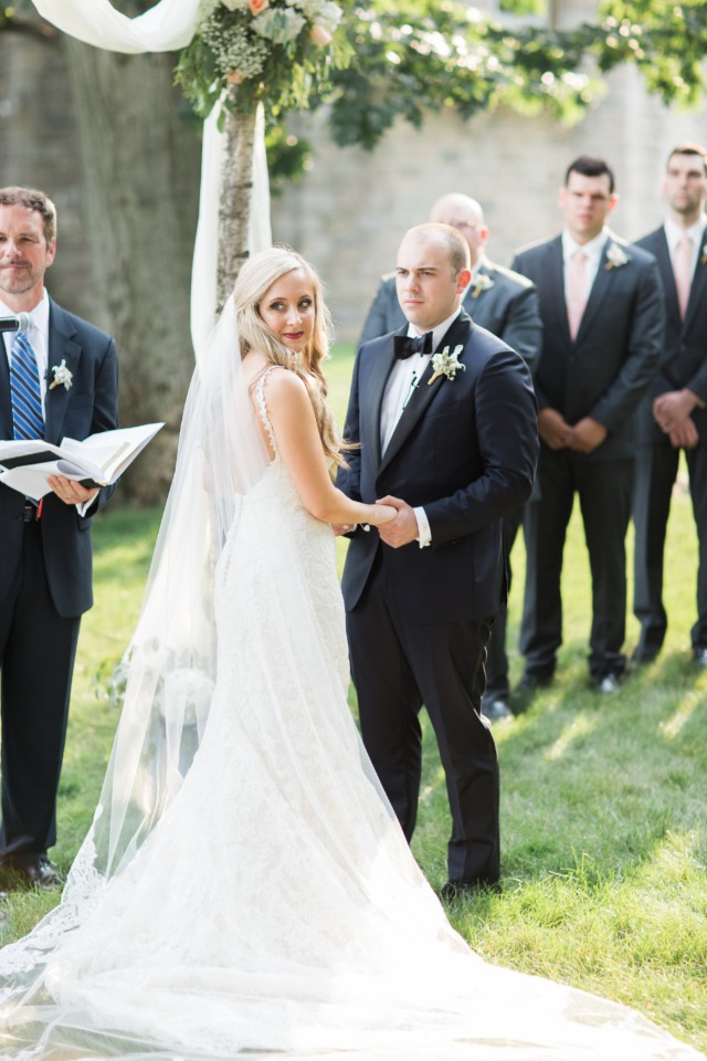 Bride and groom outdoor ceremony