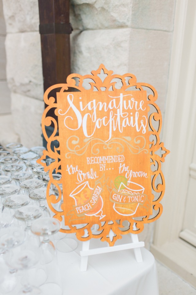 Cute signature cocktails sign
