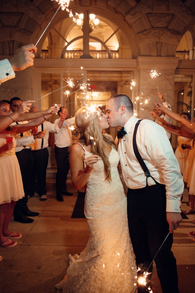 Sparkler exit kiss
