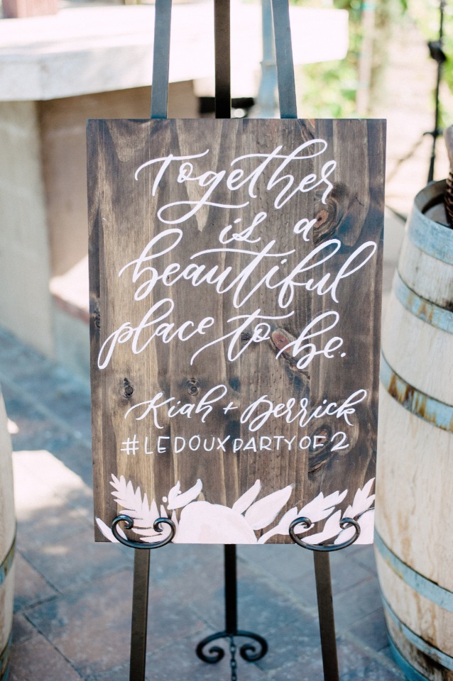 together is a beautiful place to be wedding sign