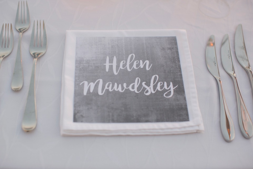 place setting and custom place card