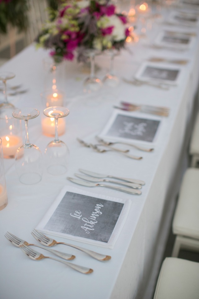 modern chic wedding reception table decor