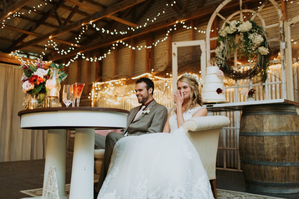 sweetheart table for your barn wedding