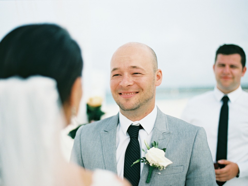 sweet smiling groom