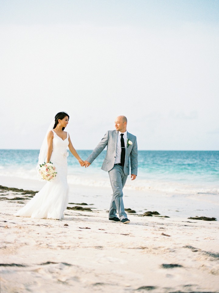bride and groom on the beach in Punta Cana