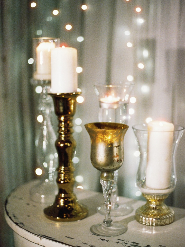 gold and silver wedding candle sticks