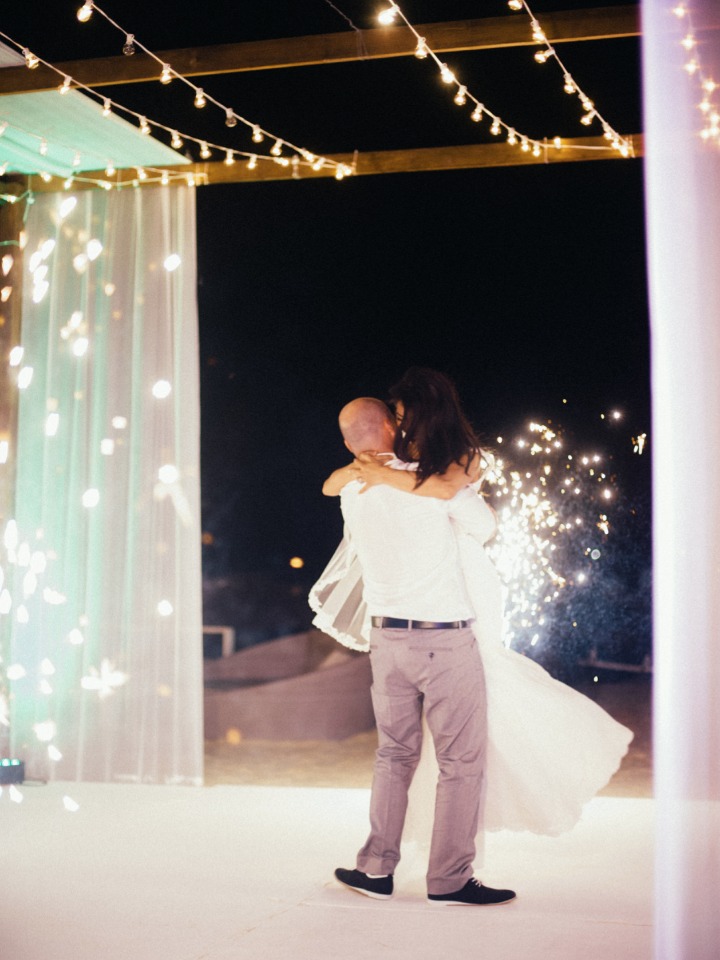 wedding fireworks and wedding dance