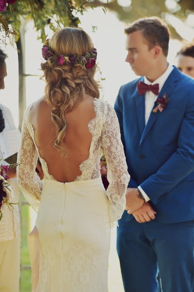 Open back wedding dress