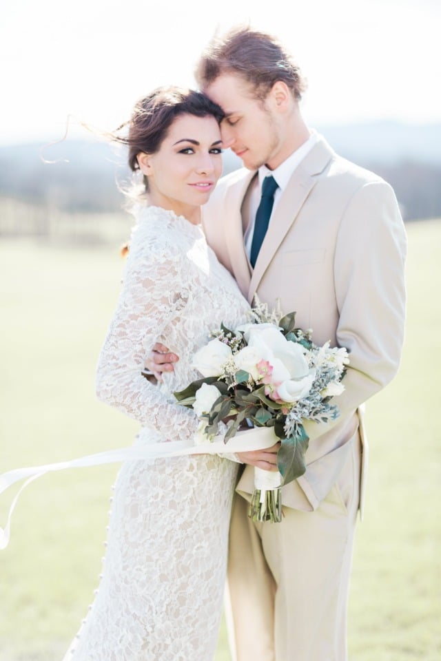 neutral bride and groom style
