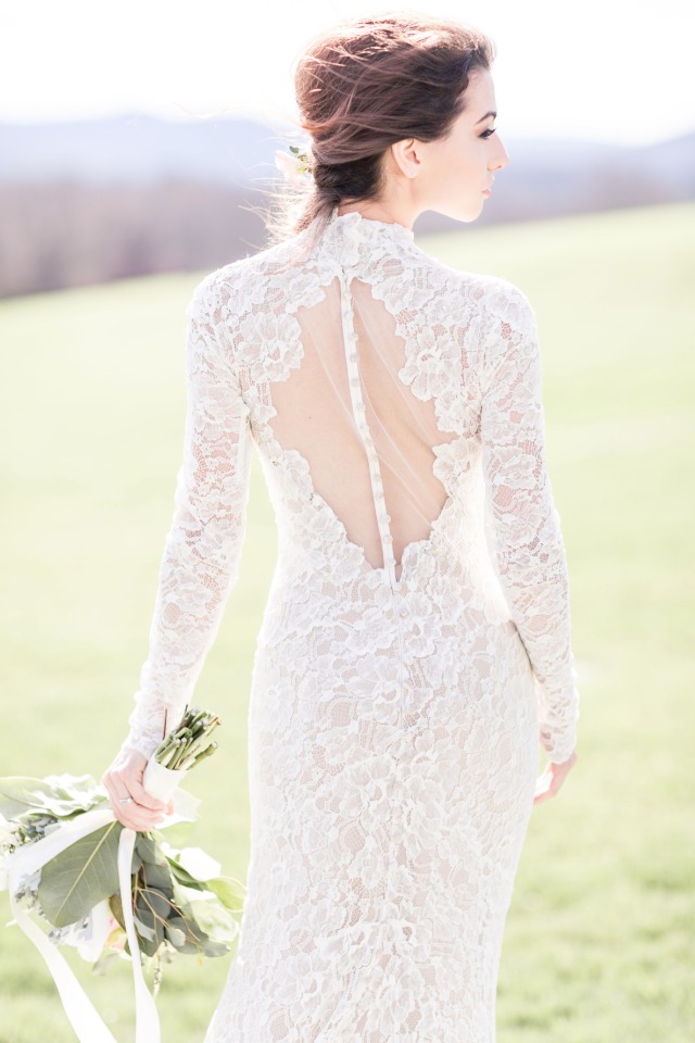 long sleeve keyhole wedding dress