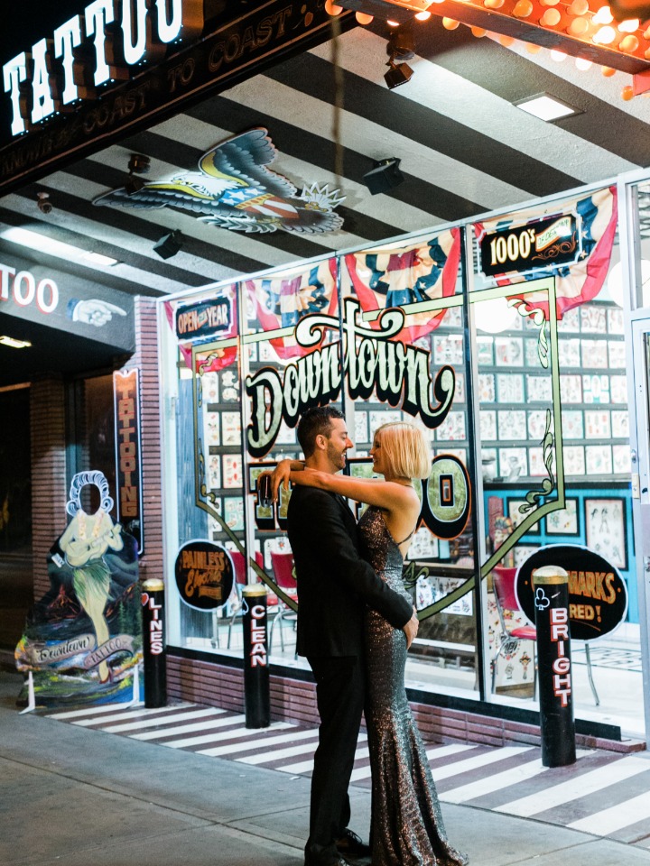 Pink Cadillac and Smoke Bombs Las Vegas Desert Elopement With Elvis