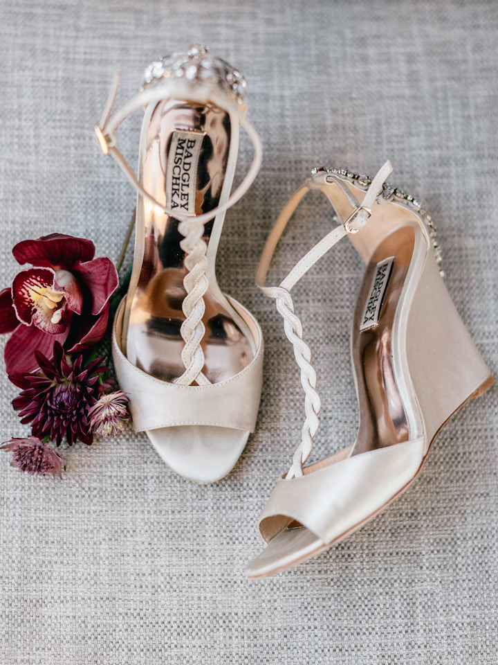 badgley mischka braided and jeweled wedding shoes