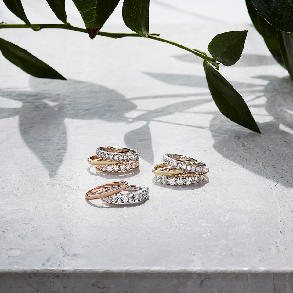 beautiful stackable wedding bands from Charles & Colvard