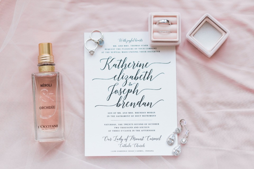 fun calligraphy style wedding invite