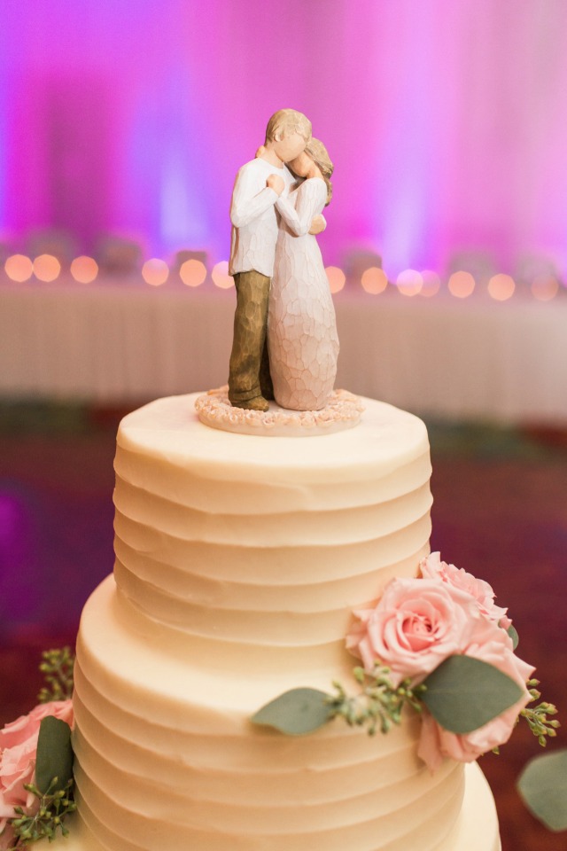 romantic bride and groom cake topper