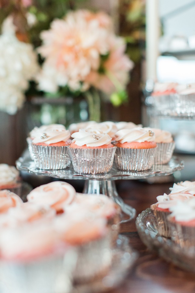 silver and white cupcakes