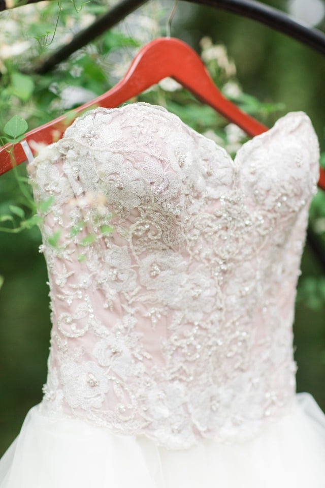elegant wedding dress detailing