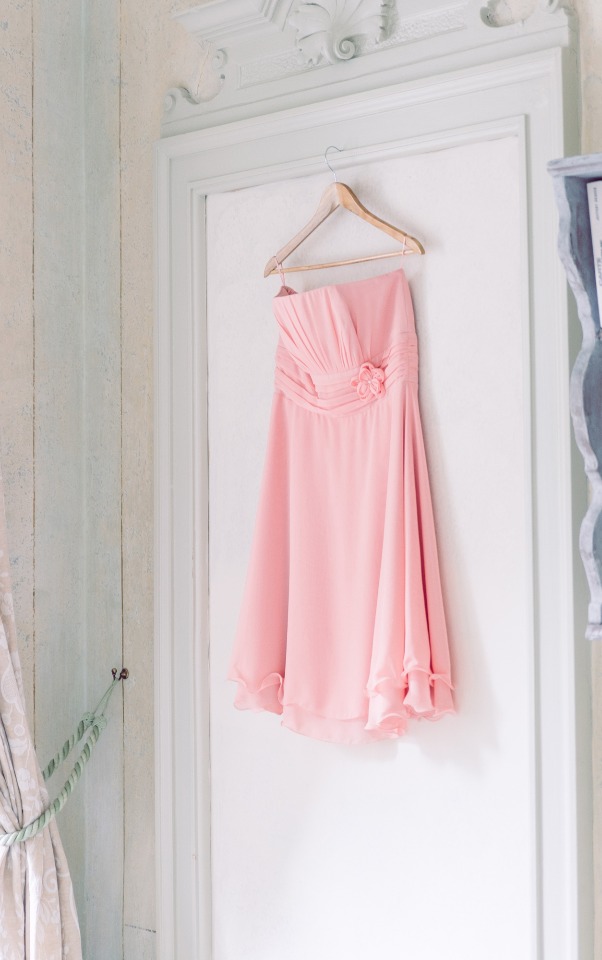 Strapless pink dress