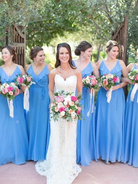 Romantic French Blue and Pink Desert Chic Wedding In Arizona