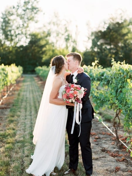 Rustic Chic Outdoor Family Farm Wedding With Pops Of Pink