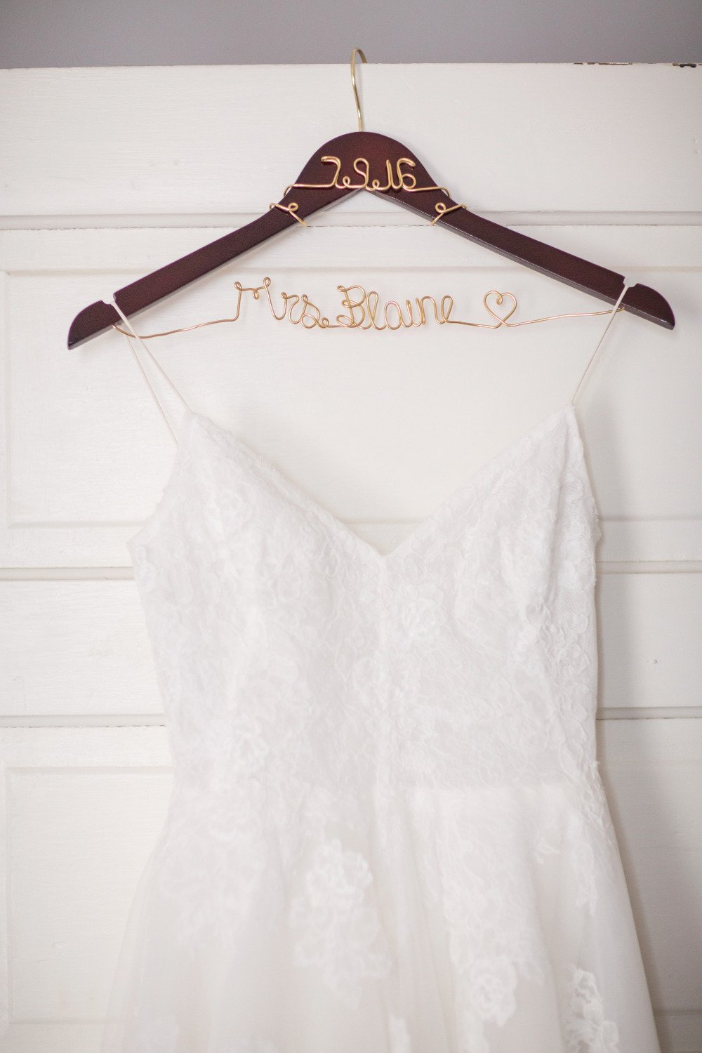 gold wedding dress hanger