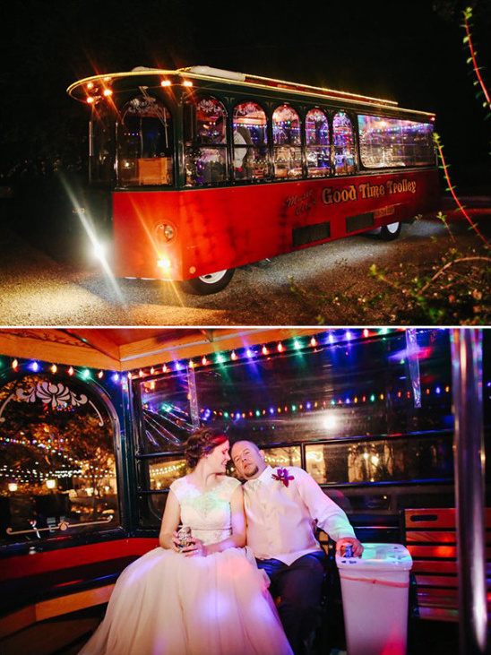 Romantic ride on Good Time Trolley at night