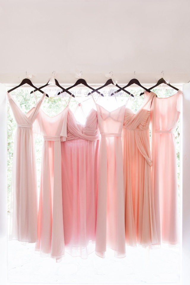 pink and peach bridesmaid dresses
