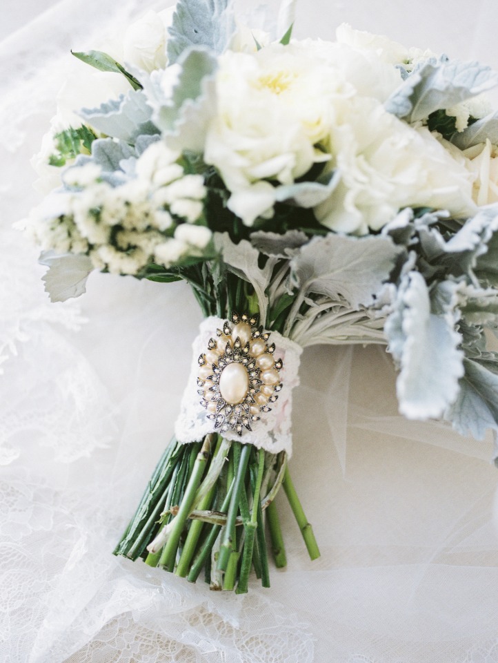 bouquet wrap and broach