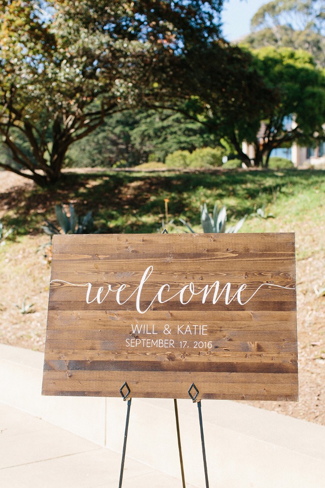 Rustic wood welcome sign