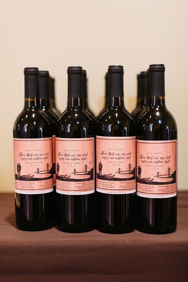 Custom red wine for the bride and groom