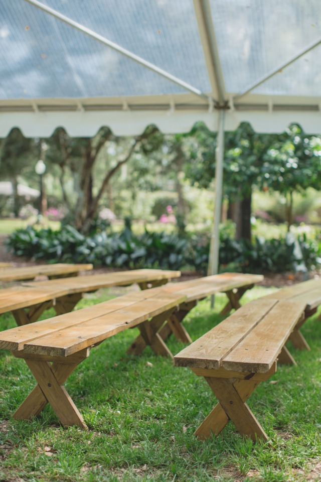 simple rustic wedding ceremony benches