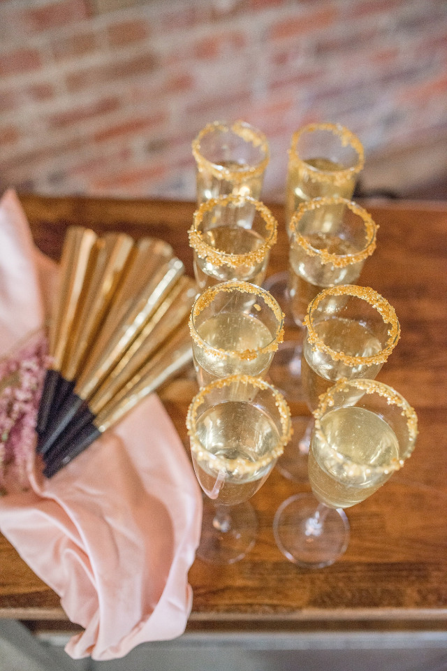 champagne and noise makers for a NYE wedding