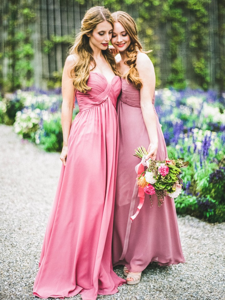 sweet garden bridesmaids in pink