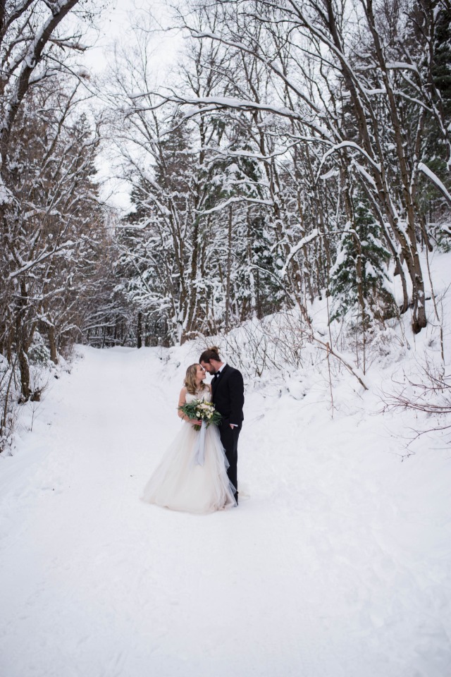 quite snow day wedding shoot